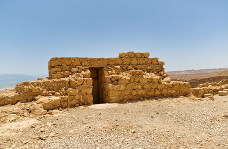 Masada ruins in southern Judean Desert in Israelのeditorial素材