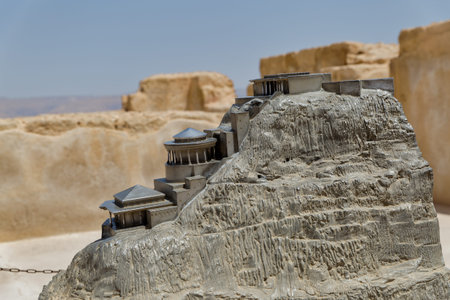 Masada palace model statue in Judean Desert Israel