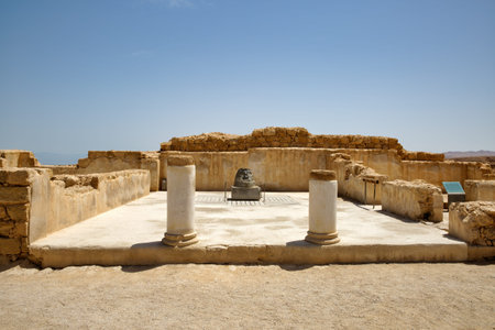 Masada fortified palace ruins in southern Judean Desert in Israel