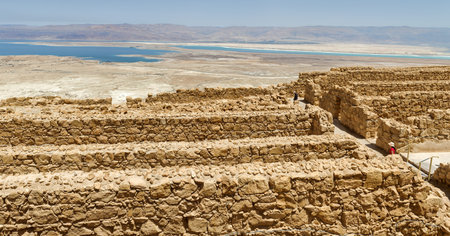 Masada ruins in southern Judean Desert in Israelのeditorial素材