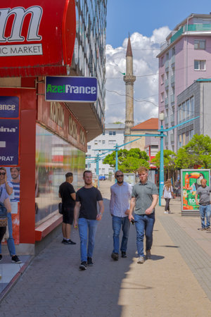 Bustling Bosanska Street, Heart of Bihacのeditorial素材