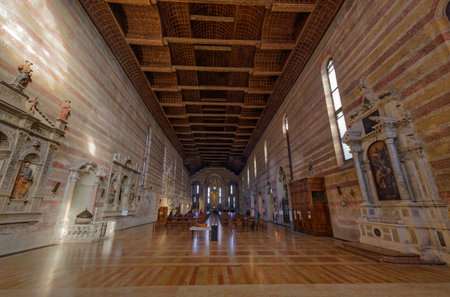 Church of Saints Philip and James interior in Padua Italyのeditorial素材
