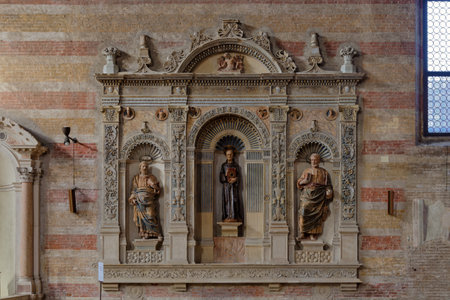 Church of Saints Philip and James interior in Padua Italyのeditorial素材