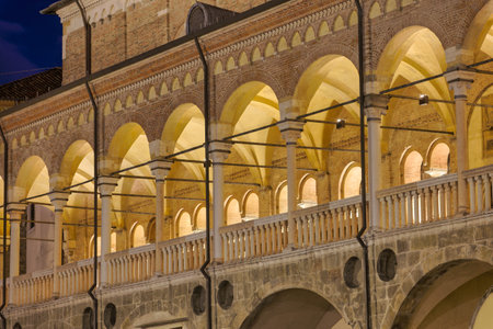 Palazzo della Ragione by night in Padua Italyのeditorial素材