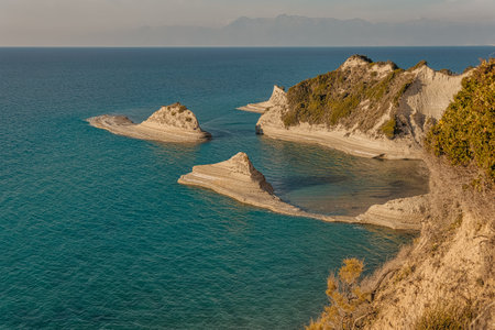 Cape Drastis Coast at Dusk, Corfuの写真素材
