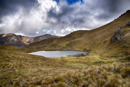 El Cajas National Park Nature Lake and Mountainsの写真素材