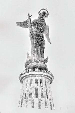 virgen panesillo quito ecuador blanco negroの写真素材