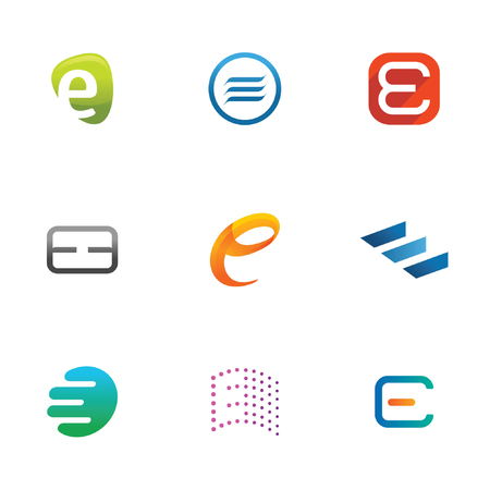 Letter E symbolsのイラスト素材