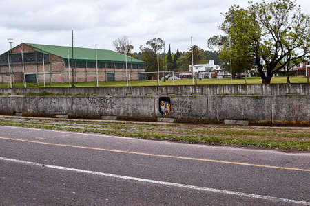 urban park landscape on a cloudy afternoonの写真素材