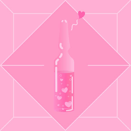 Pink ampoule with love potionのイラスト素材