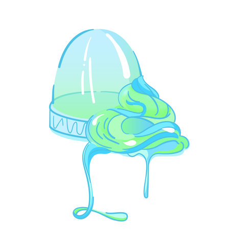 Glossy handgum flow down, its jar-dome nearのイラスト素材