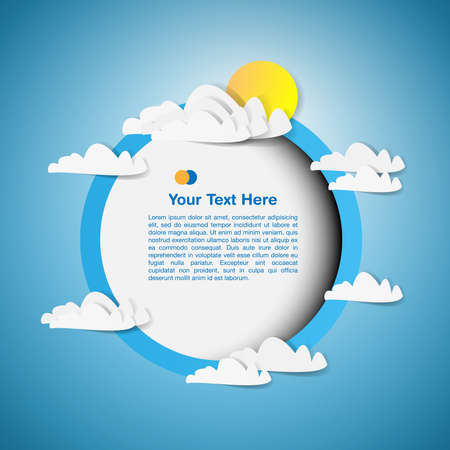 Round frame - paper cut designのイラスト素材