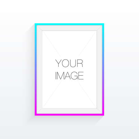 A4 / A3 format frame design with your text or image, hanging on wall 10 and shadow Eps stock vector illustrationのイラスト素材