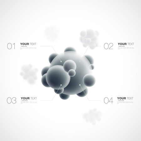 Abstract 3D infographics template molecule with content for your design isolated on white background stock vector illustration eps 10のイラスト素材