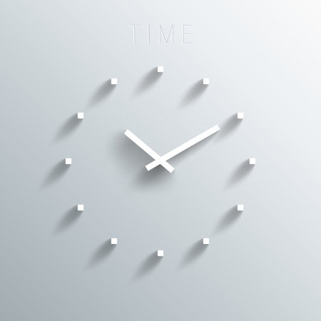 Trendy Minimalistic 3D Clock With Transparent Shadow