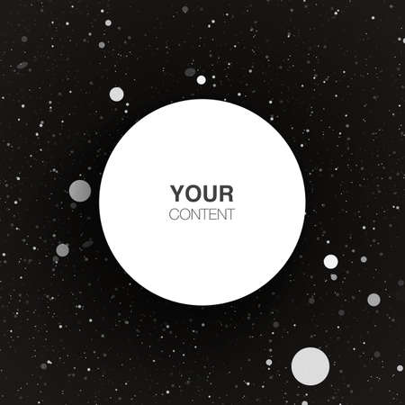 Circle text box design on abstract black and white background vector stock eps 10 illustrationのイラスト素材