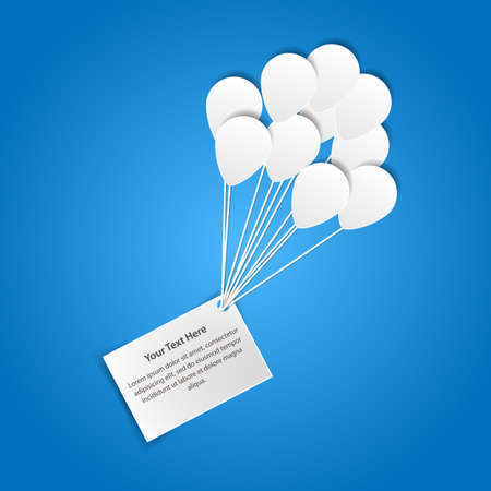 Card with balloons - paper cut designのイラスト素材