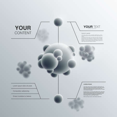 Abstract molecules design background vectorのイラスト素材