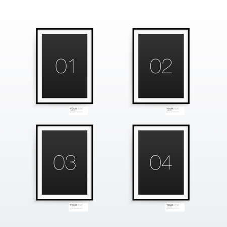 Minimal A4 / A3 format poster design with your text eps 10 stock vector illustrationのイラスト素材