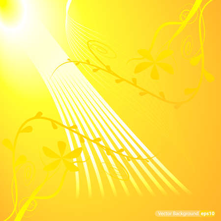 Floral background with sun lights.のイラスト素材