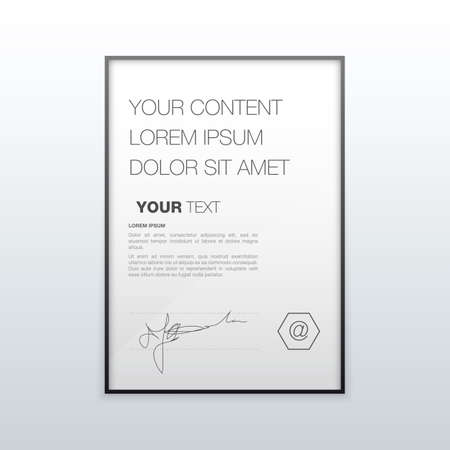 3D vector frame design for A4 image or textのイラスト素材