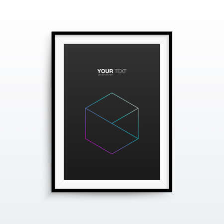 A4 / A3 format frame design with text, minimal abstract pattern eps 10 vector illustrationのイラスト素材