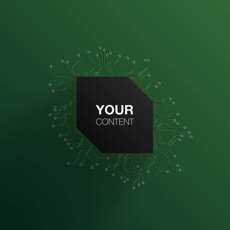 Detailed Printed Circuit Board frame text box background design for your content infographics vector stock eps 10 illustrationのイラスト素材
