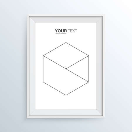 3D picture frame design vector for A4 image or textのイラスト素材
