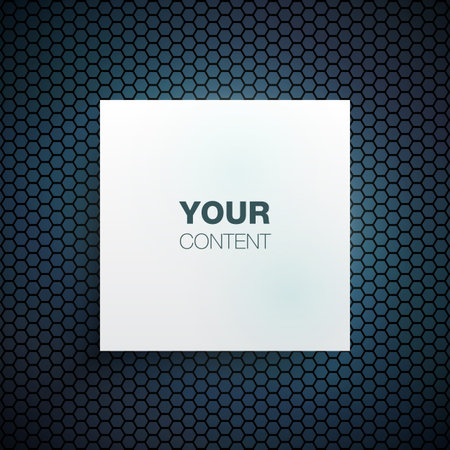 Text box design with hexagon pattern background Eps 10 vector illustration