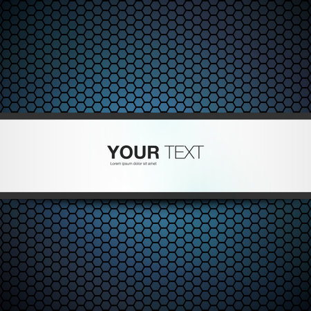 Text box design with detailed shadow and hexagon background