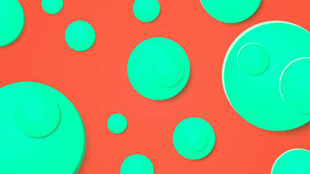 Green circles on orange background abstract vectorのイラスト素材