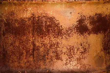Textured pattern of red rust on a metal barrel