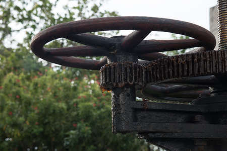 Old machinery in the parkの写真素材