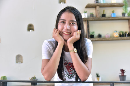 Asian beautiful women rest on holidays: Petchaburi, Thailand, 5 September 2020のeditorial素材