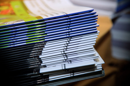 stack of magazines in a bookstore