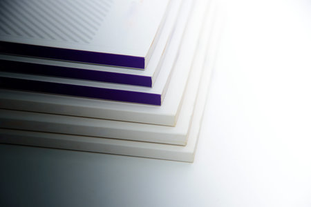 stack of books on white background in university