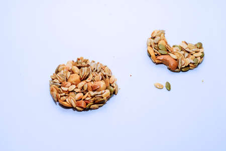Nuts and Almonds Cereal Cookies on white background, isolatedの写真素材
