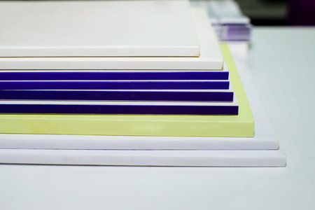 Stack of magazines on table in office, education concept