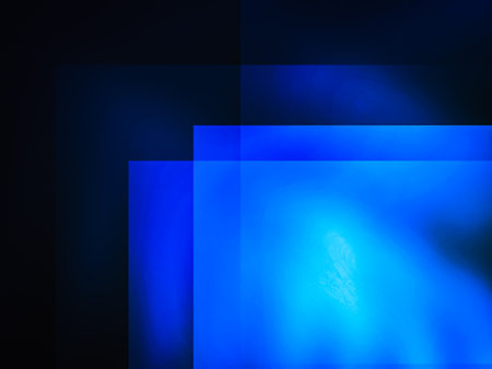 Abstract background, blue squares on a dark background, computer generated imagesの写真素材