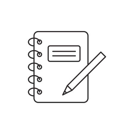 Outline notebook icon vector isolated on white backgroundのイラスト素材