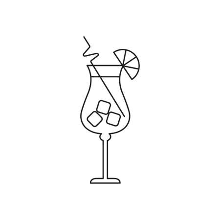 Cocktail icon outline vector contour isolated on white backgroundのイラスト素材