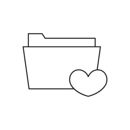 Outline document folder icon vector isolated on white backgroundのイラスト素材