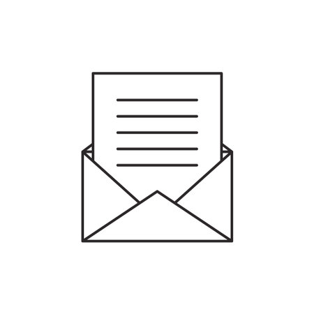 Outline document icon vector isolated on white backgroundのイラスト素材