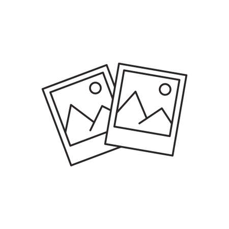 Picture image icon outline vector contour isolated on white backgroundのイラスト素材