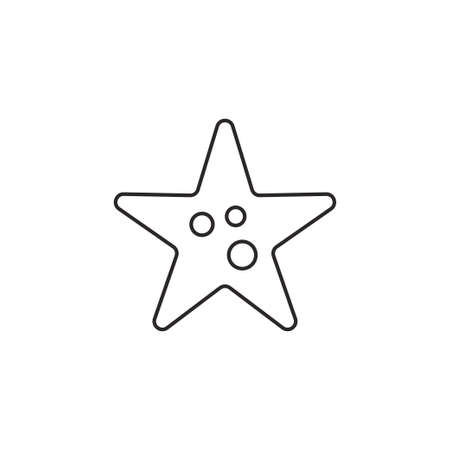 Starfish icon outline vector contour isolated on white backgroundのイラスト素材