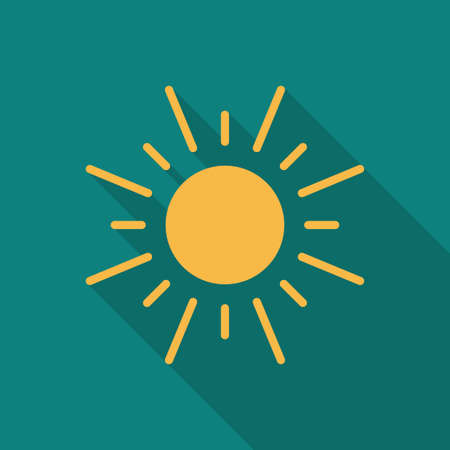 Sun icon flat illustration vector signのイラスト素材