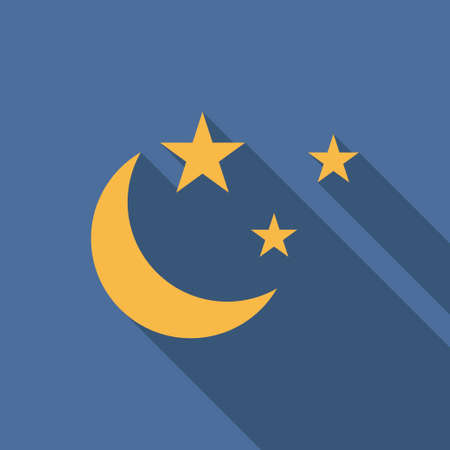 Moon and stars icon flat illustration vectorのイラスト素材