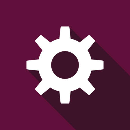 Gear icon flat illustration vectorのイラスト素材