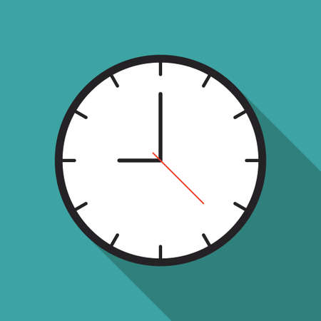 Clock time alarm icon flat illustration vectorのイラスト素材