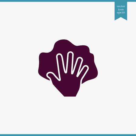 Hand with rag icon simple cleaning sign vector illustration Hand with rag icon simple cleaning sign vector illustration